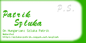 patrik szluka business card